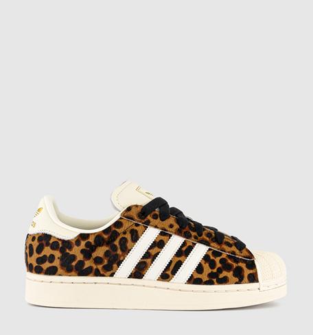 adidas Superstar II Trainers Leopard Cream White Gold Metallic