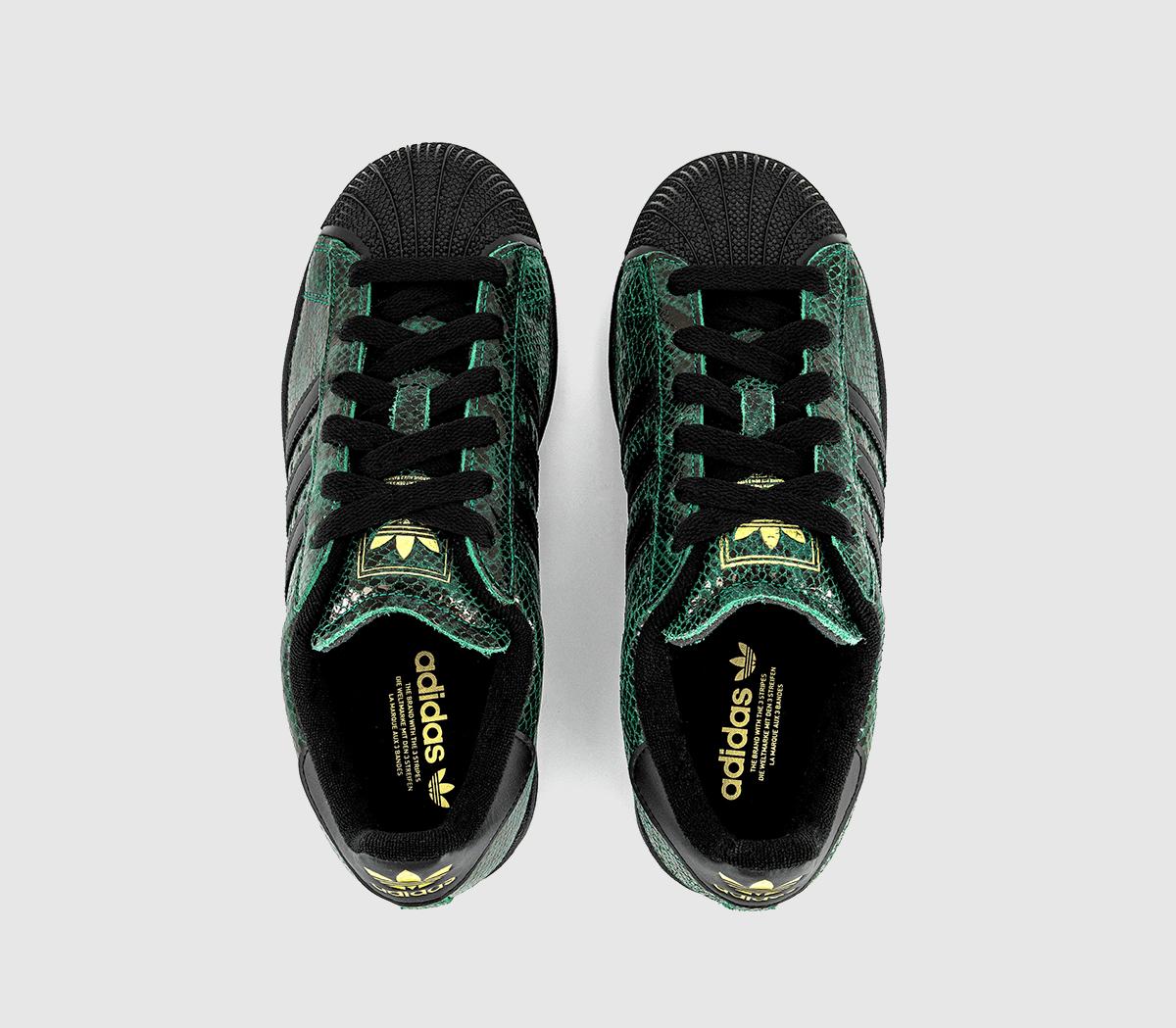 adidasSuperstar II TrainersSnake Print Collegiate Green Black Gold Metallic