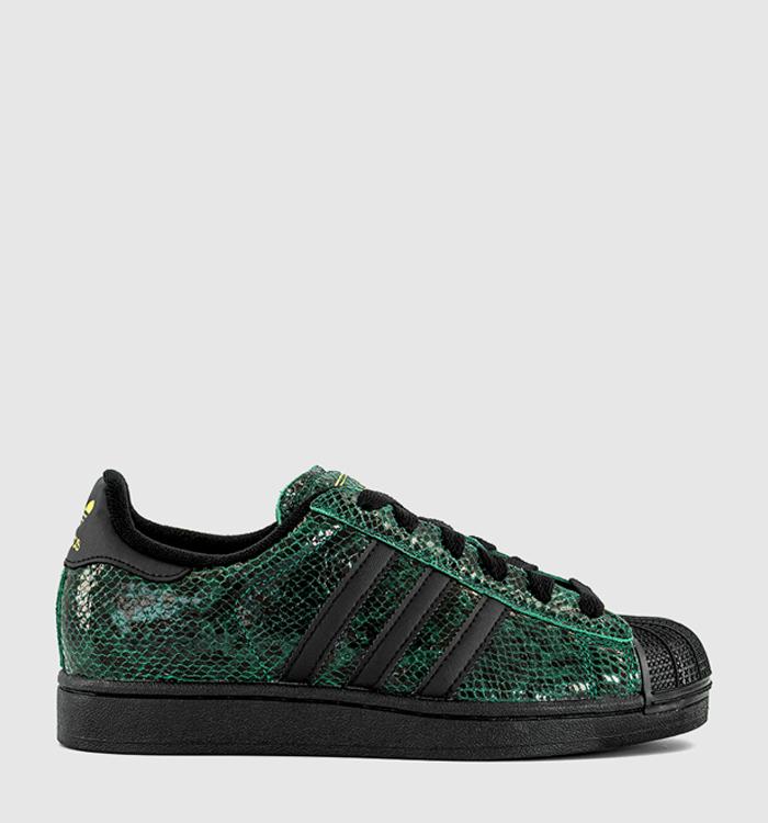 adidas Superstar II Trainers Snake Print Collegiate Green Black Gold Metallic