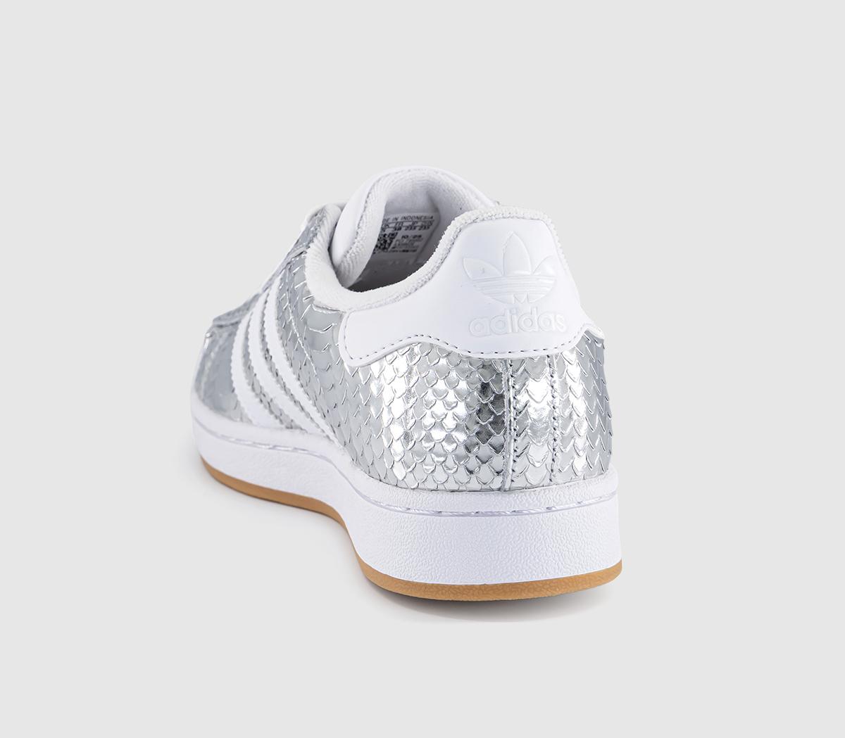 adidasSuperstar II TrainersSnake Silver Metallic  White Grey