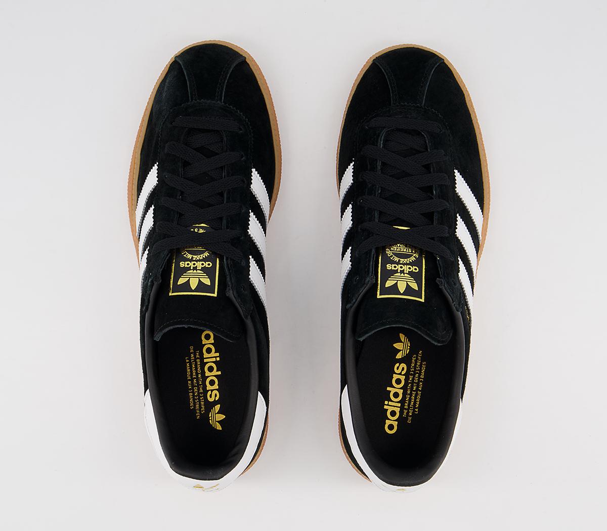 adidas Munchen Trainers adidas Munchen Trainers Black White Gold Gum