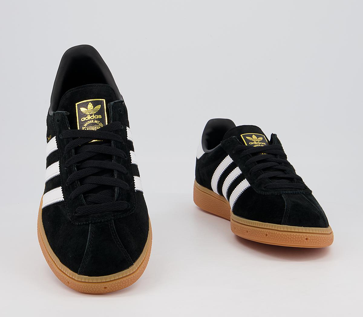 adidas Munchen Trainers adidas Munchen Trainers Black White Gold Gum