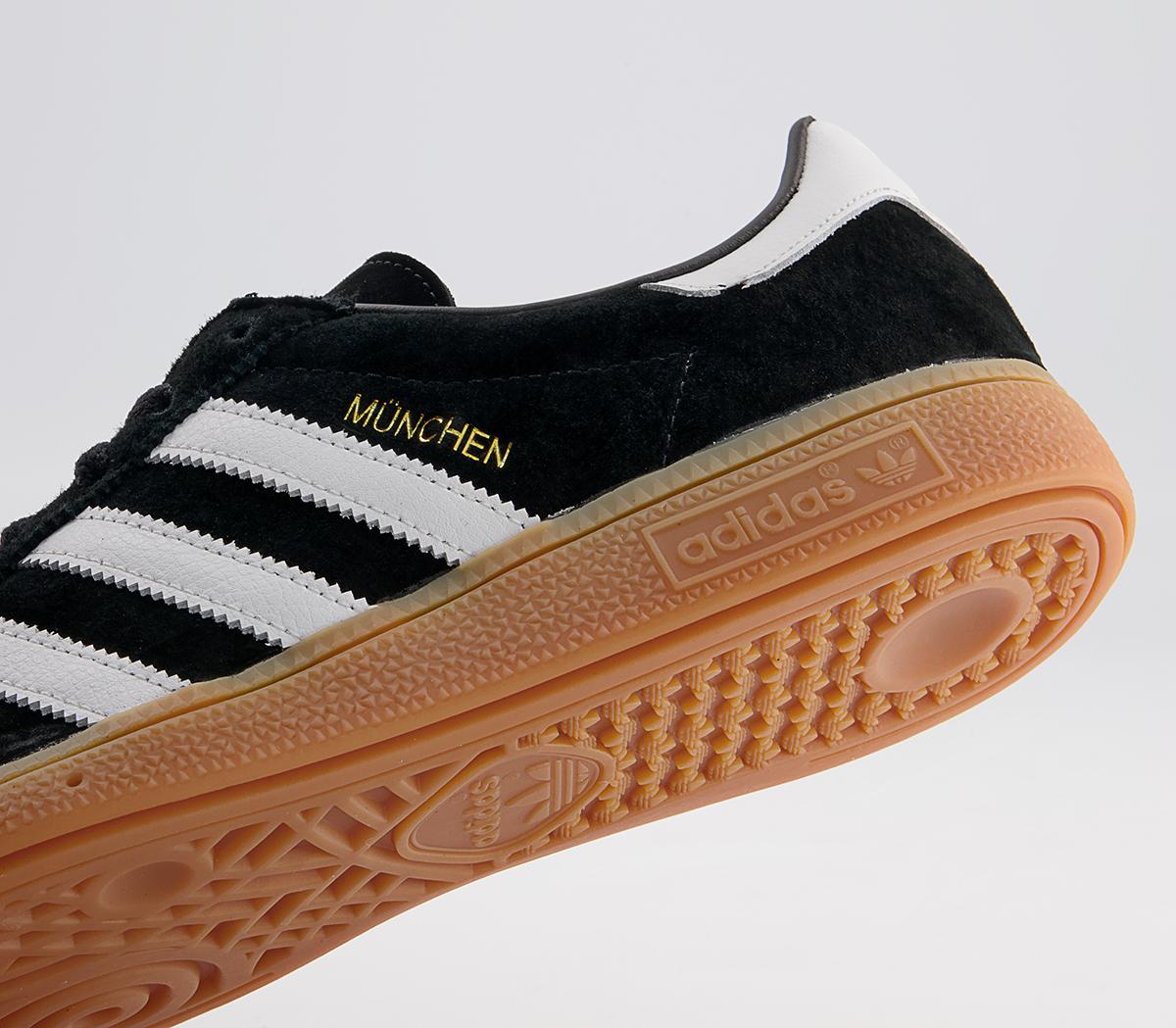 adidas Munchen Trainers adidas Munchen Trainers Black White Gold Gum
