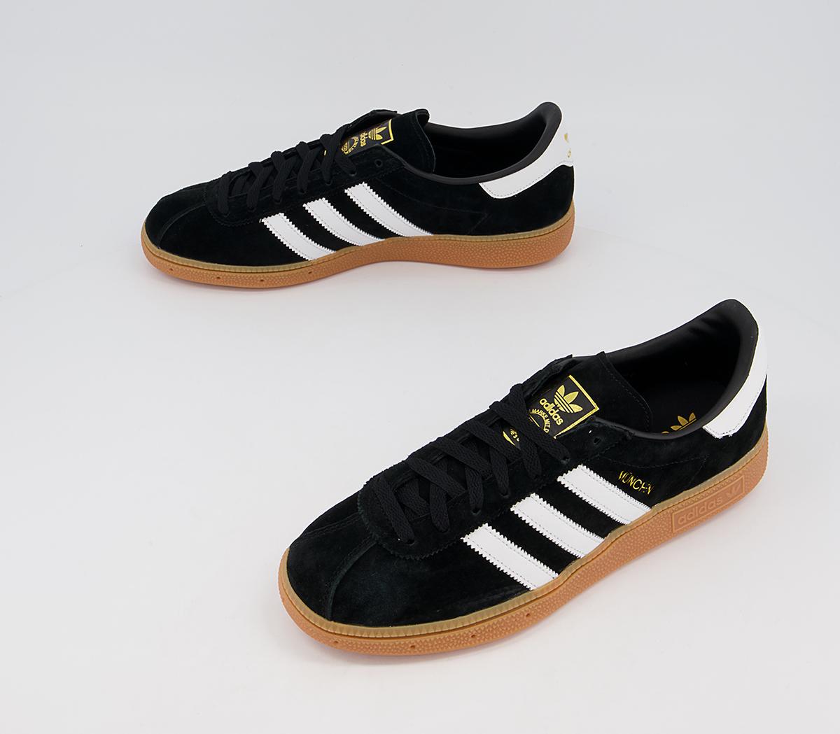 adidas Munchen Trainers adidas Munchen Trainers Black White Gold Gum