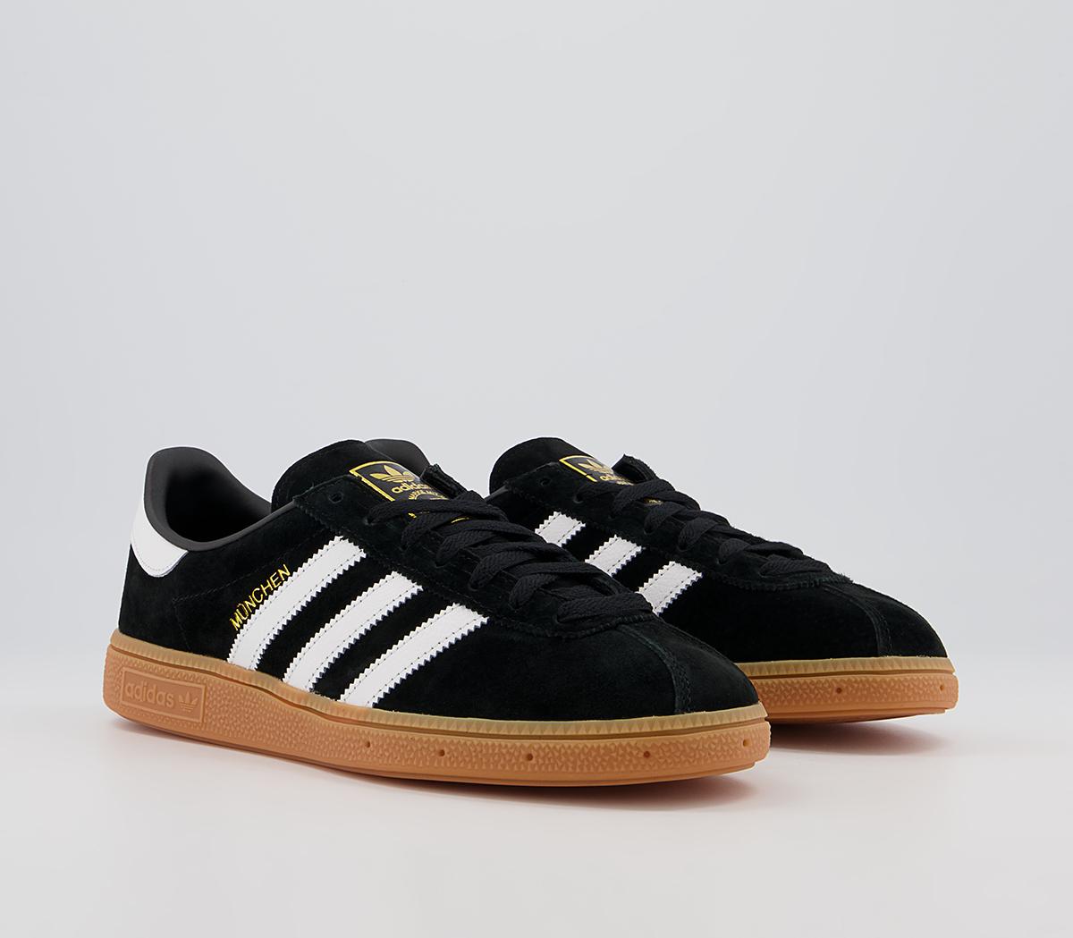 adidas Munchen Trainers adidas Munchen Trainers Black White Gold Gum