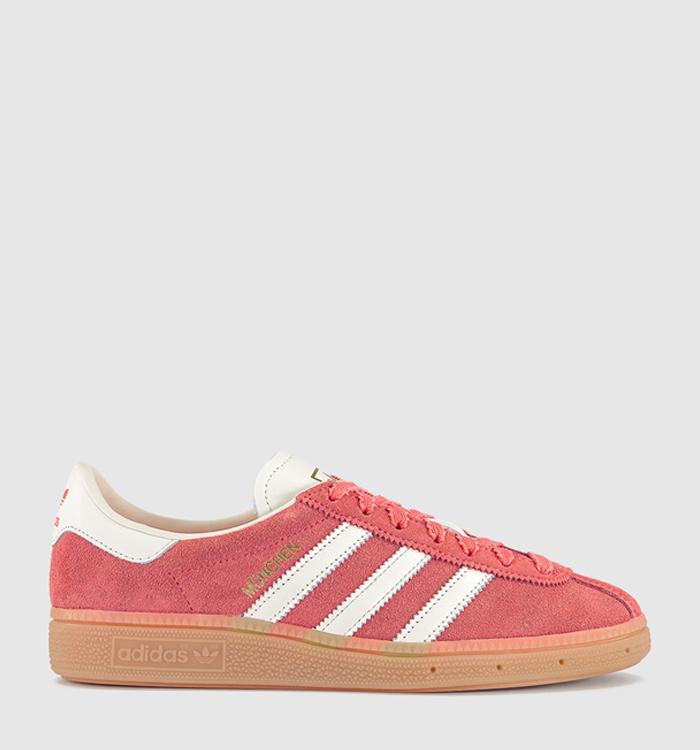 adidas Munchen Trainers Semi Flash Red Off White Gum