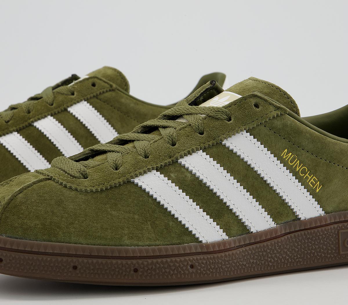 adidas Munchen Trainers adidas Munchen Trainers Olive White Gum