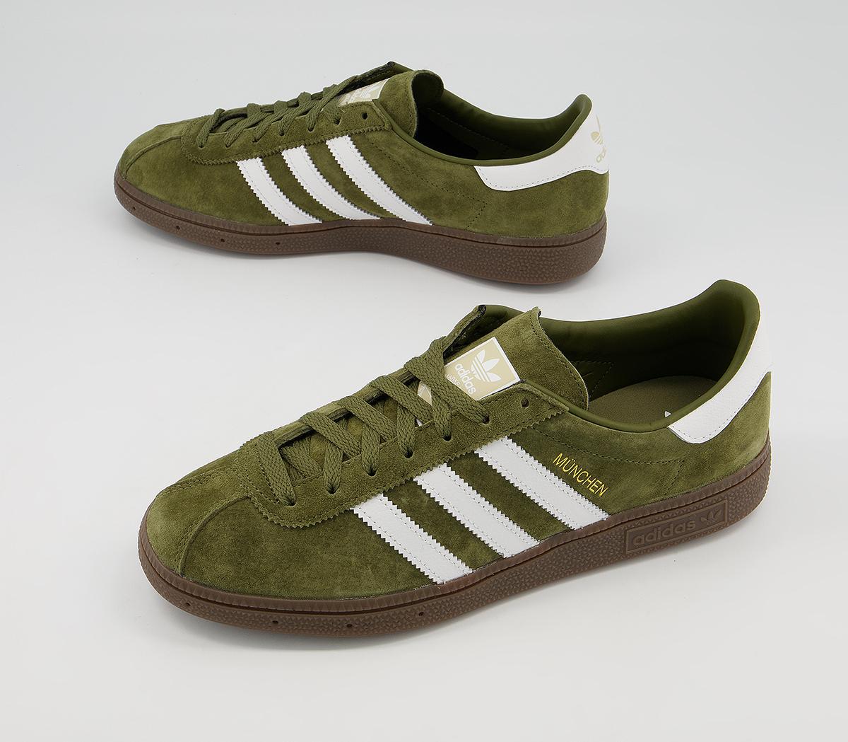 adidas Munchen Trainers adidas Munchen Trainers Olive White Gum