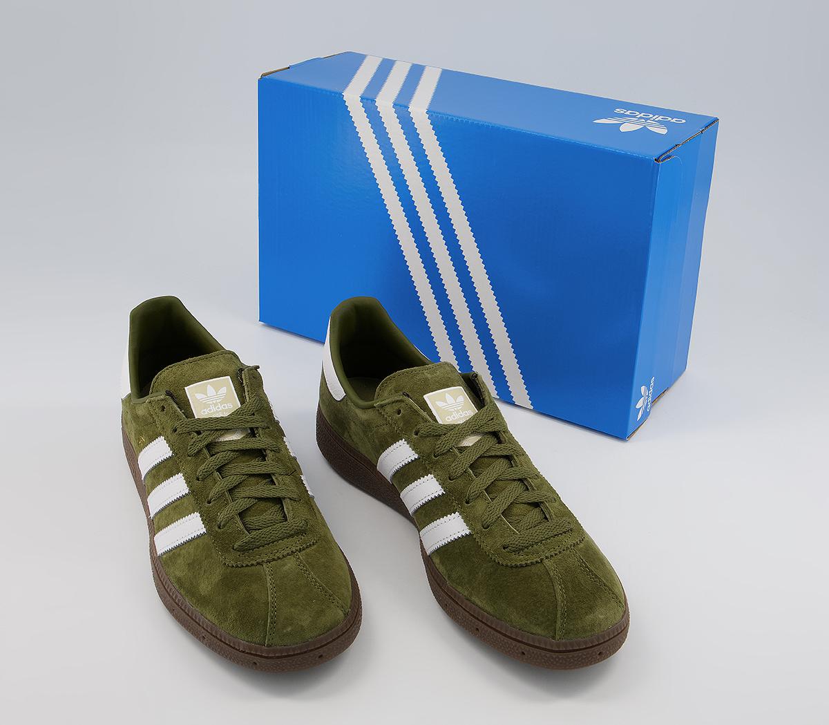 adidas Munchen Trainers adidas Munchen Trainers Olive White Gum