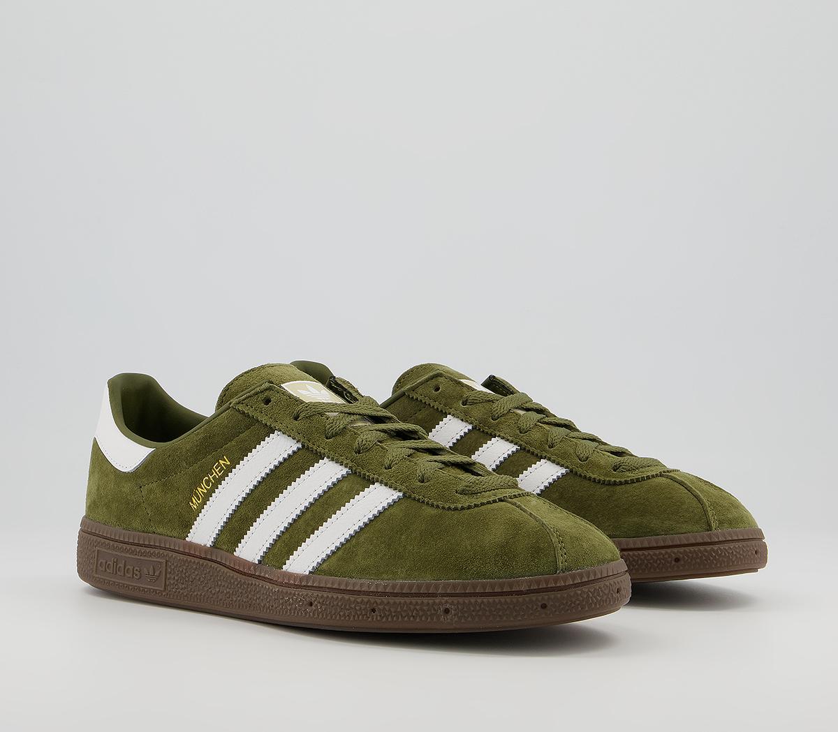 adidas Munchen Trainers adidas Munchen Trainers Olive White Gum