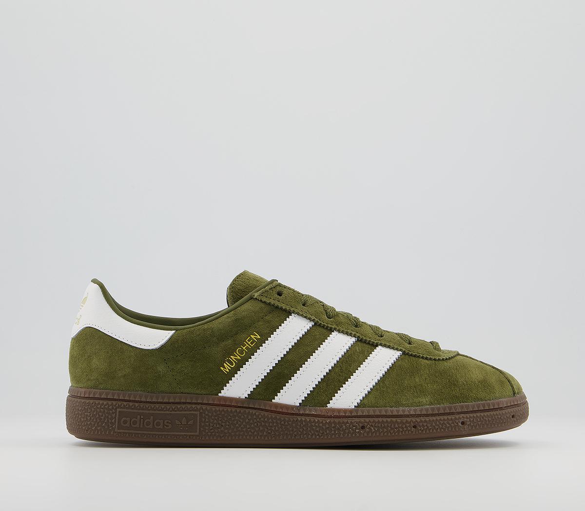 Adidas Munchen Trainers Olive White Gum Men S Terrace Trainers