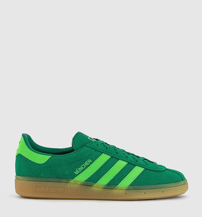 adidas München Trainers Court Green Lime Burst Gum