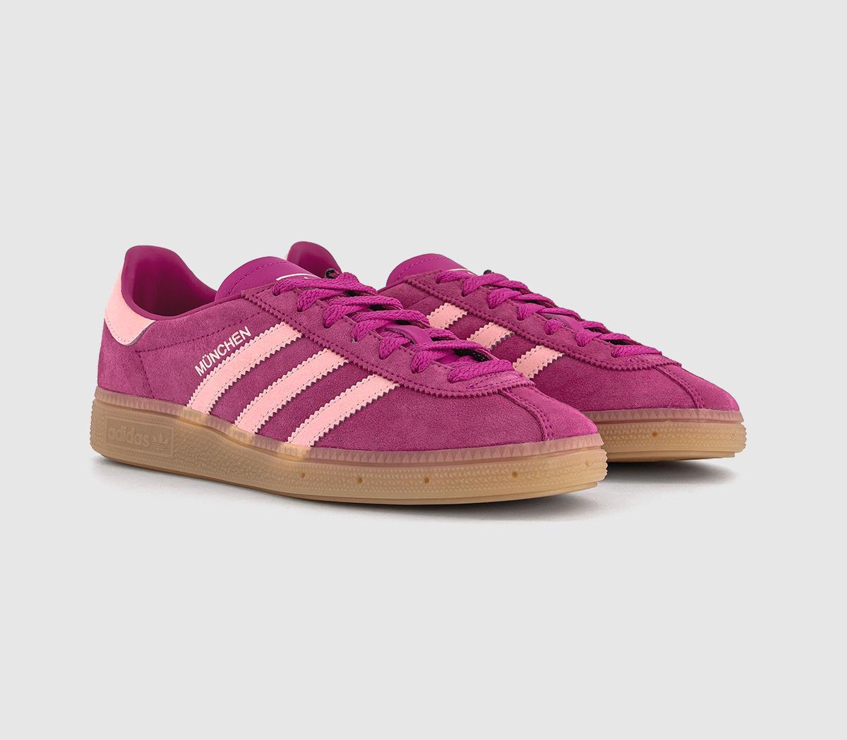 adidas München Trainers Semi Lucid Fuchsia Glow Pink Gum - Women's