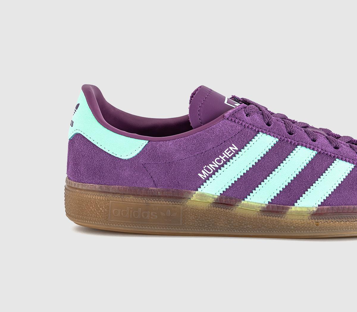 adidasMunchen TrainersRich Mauve Clear Mint Gum