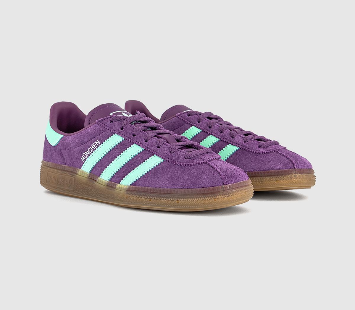 adidasMunchen TrainersRich Mauve Clear Mint Gum