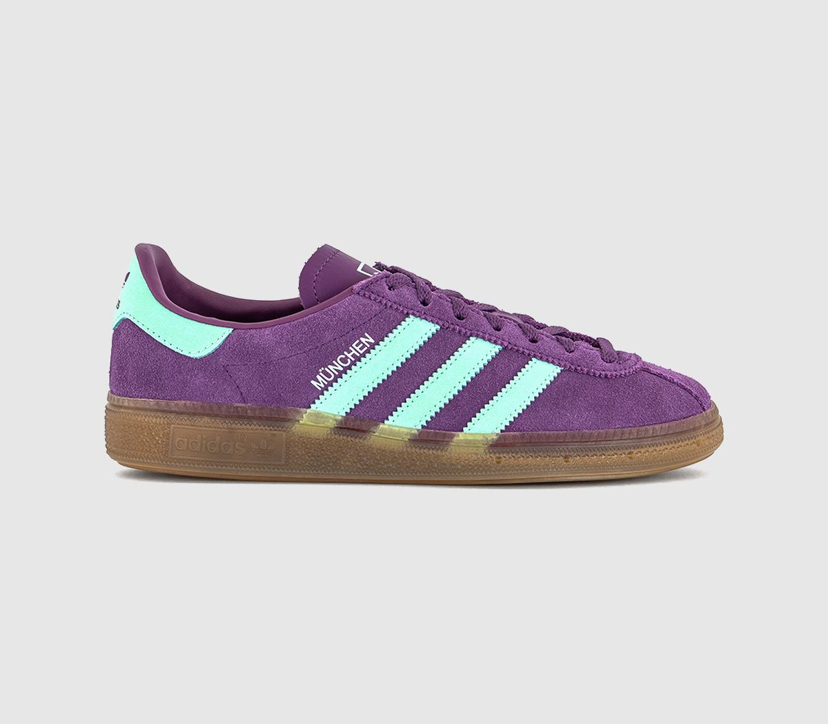 adidasMunchen TrainersRich Mauve Clear Mint Gum