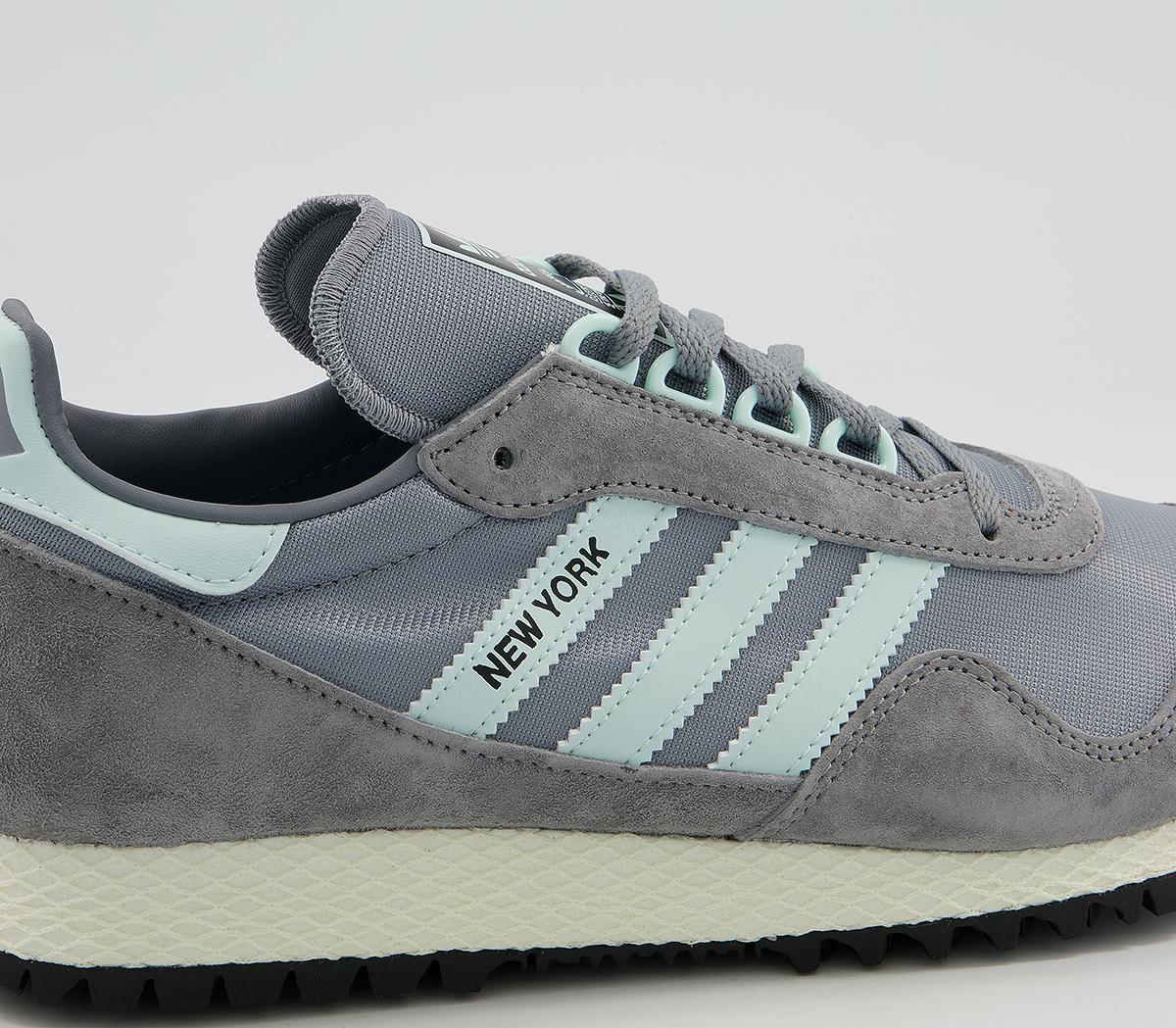 adidas New York Trainers Gray Halo Blue Black - Men's Terrace Trainers