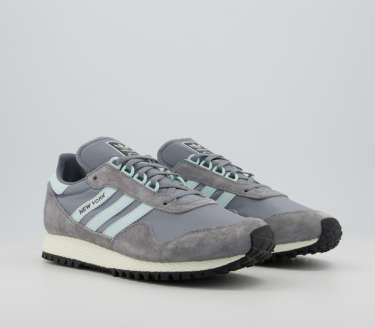 adidas New York Trainers Gray Halo Blue Black - Men's Terrace Trainers