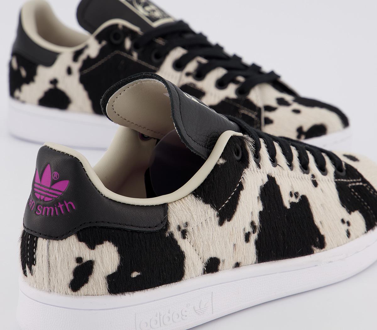 adidas Stan Smith Trainers Core Black White Print - Women's Trainers