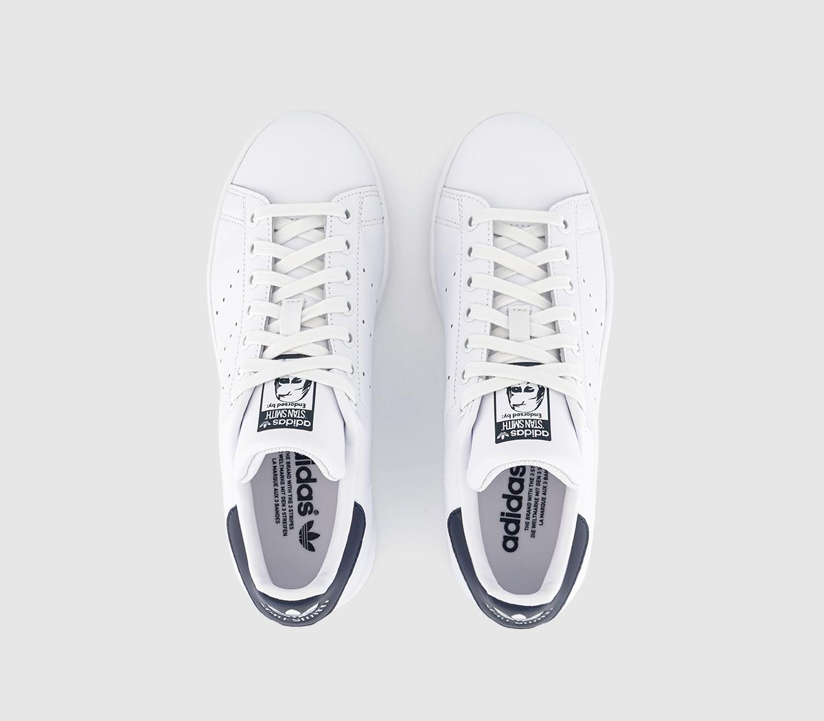 adidas Stan Smith Trainers Core White Dark Blue Unisex Sports