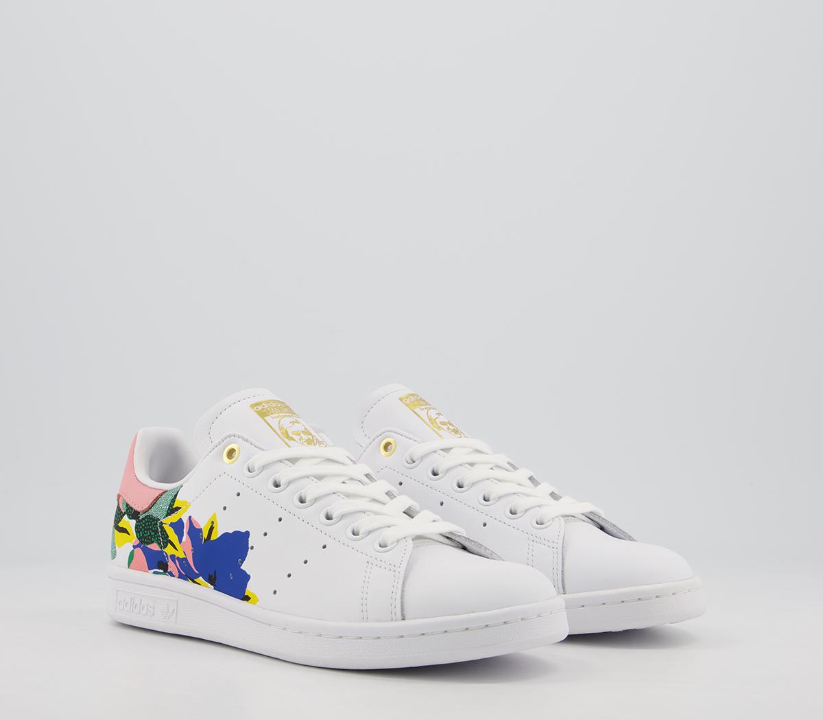 adidas Stan Smith Trainers White Glory Tropical Pink - Women's Trainers
