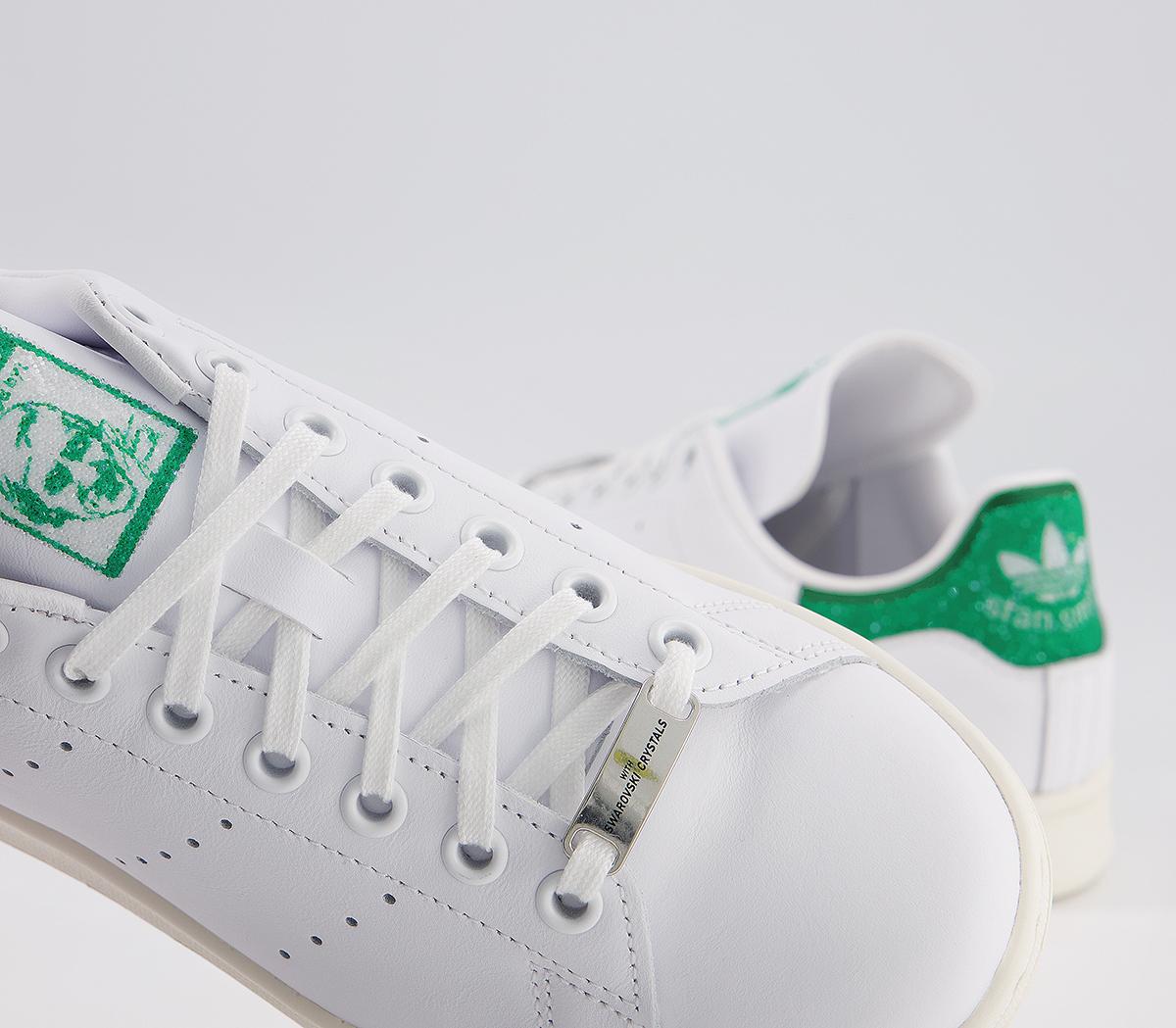 adidas Stan Smith Trainers Swarovski White Green White Women's