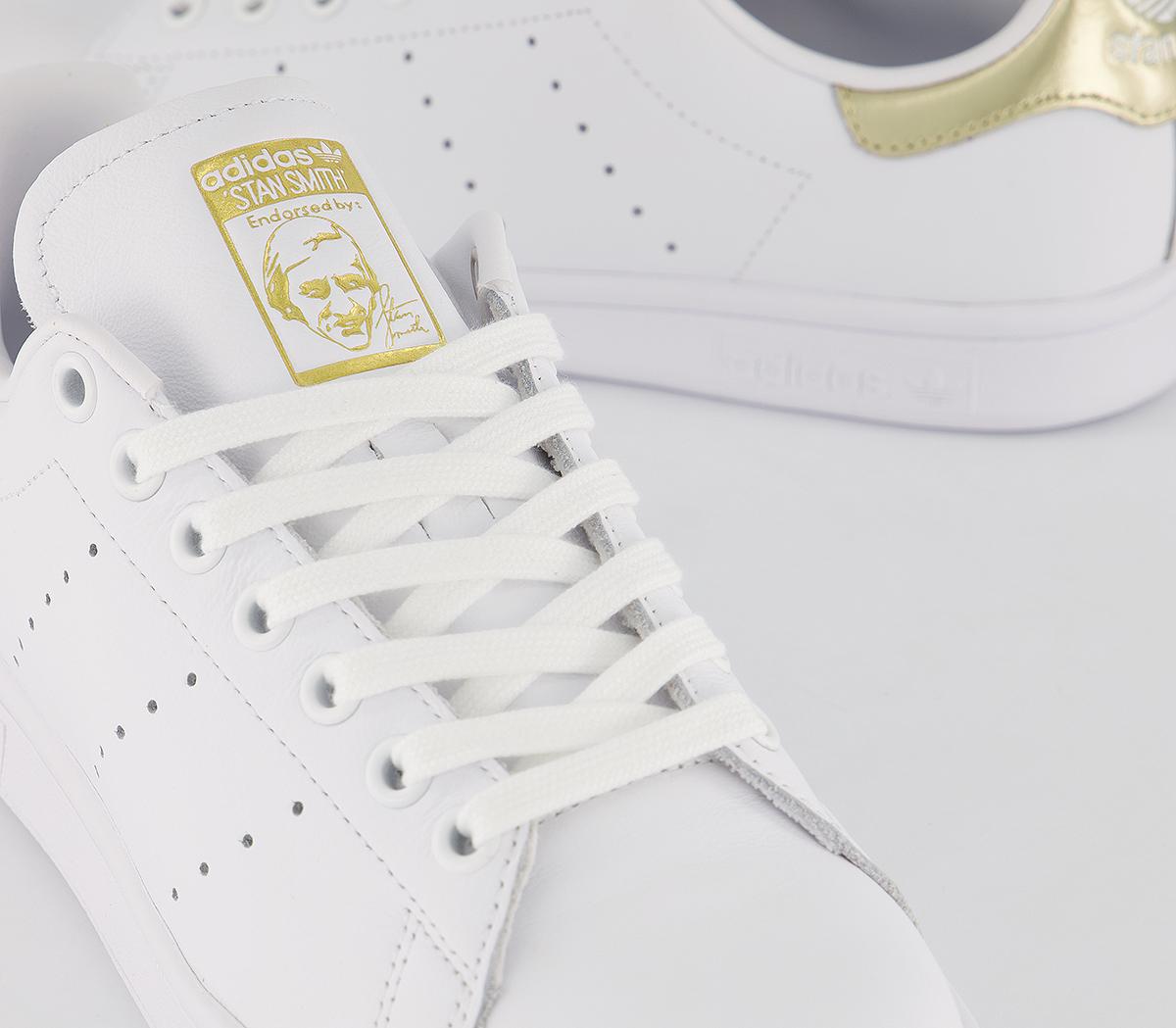 adidas Stan Smith Trainers Cloud White Gold Metallic - Women's Trainers