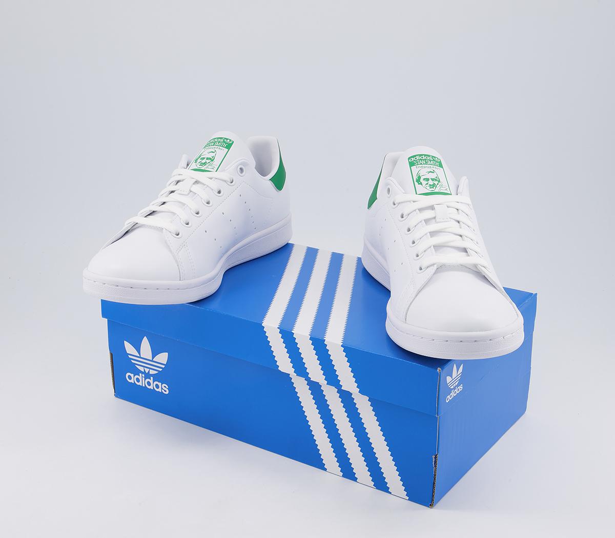 adidas Stan Smith Trainers Vegan White Green - Women's Classic Trainers