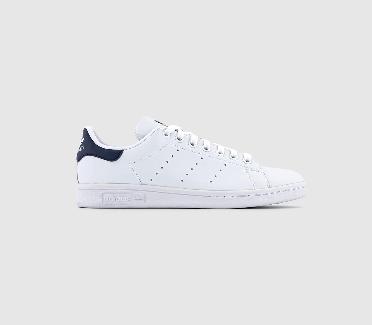 Stan Smith  White And Navy Blue Lace Up Trainers