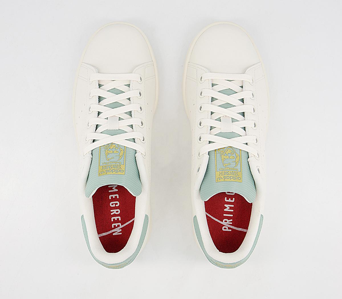 adidas Stan Smith Trainers adidas Stan Smith Trainers Cloud White Off White Hazy Green Gold Metallic