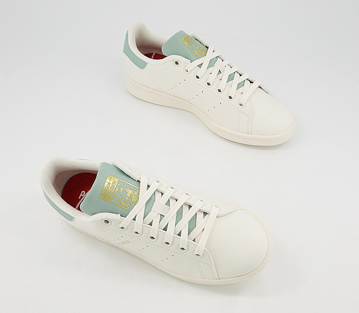 adidas Stan Smith Trainers adidas Stan Smith Trainers Cloud White Off White Hazy Green Gold Metallic