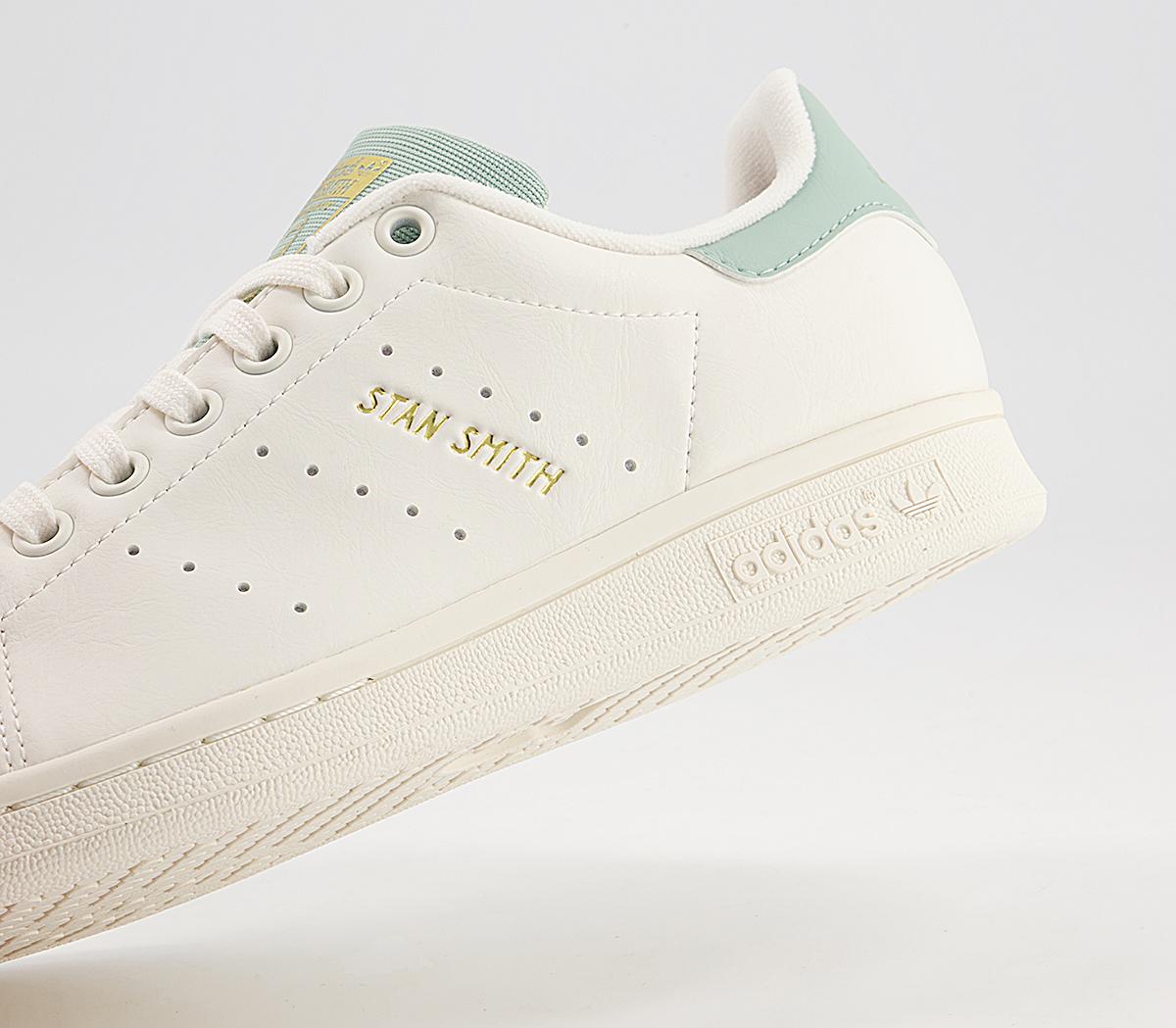 adidas Stan Smith Trainers adidas Stan Smith Trainers Cloud White Off White Hazy Green Gold Metallic