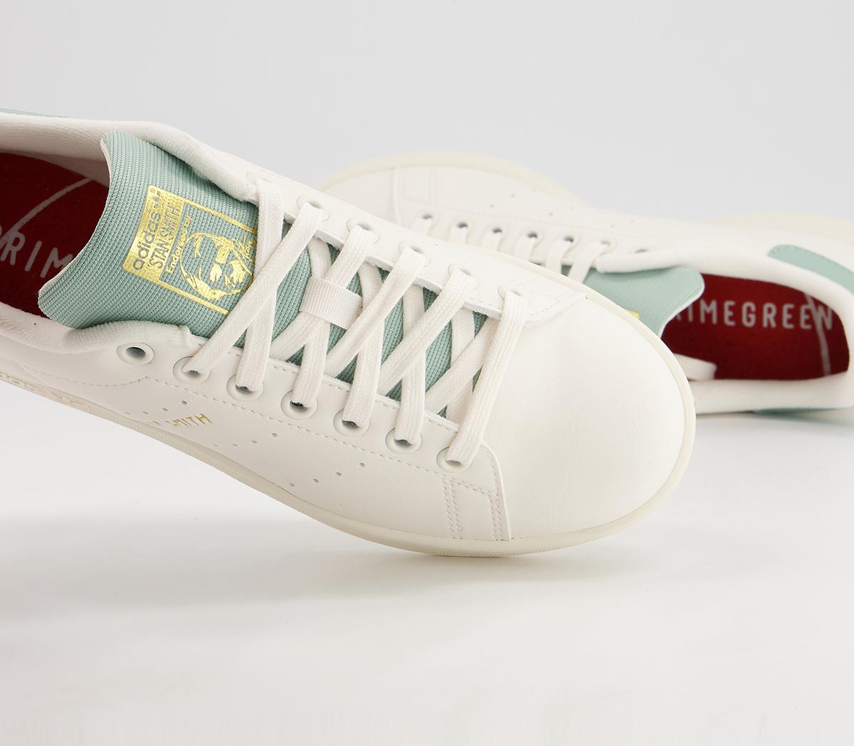 adidas Stan Smith Trainers adidas Stan Smith Trainers Cloud White Off White Hazy Green Gold Metallic