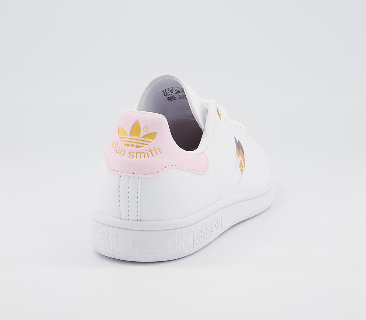 adidas Stan Smith Trainers adidas Stan Smith Trainers White Pink Gold Heart