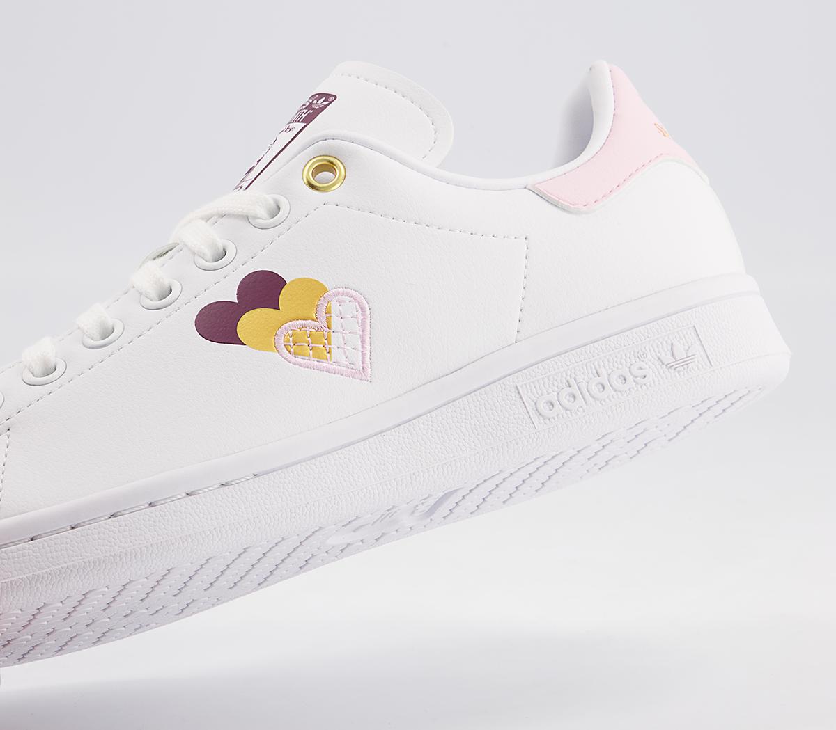 adidas Stan Smith Trainers adidas Stan Smith Trainers White Pink Gold Heart