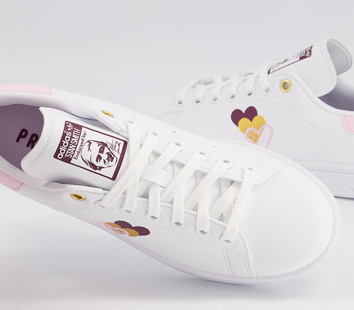 adidas Stan Smith Trainers adidas Stan Smith Trainers White Pink Gold Heart
