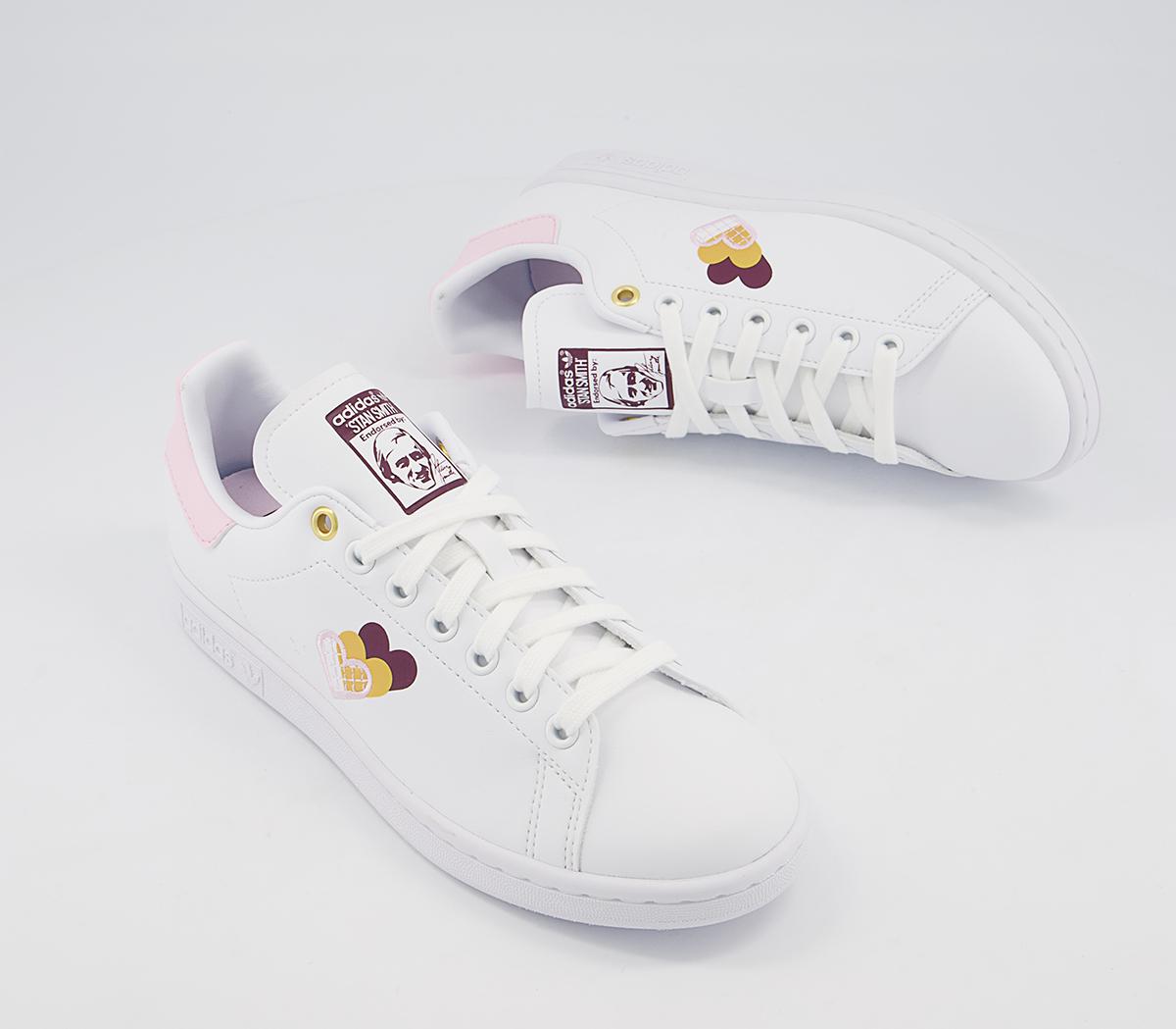 adidas Stan Smith Trainers adidas Stan Smith Trainers White Pink Gold Heart
