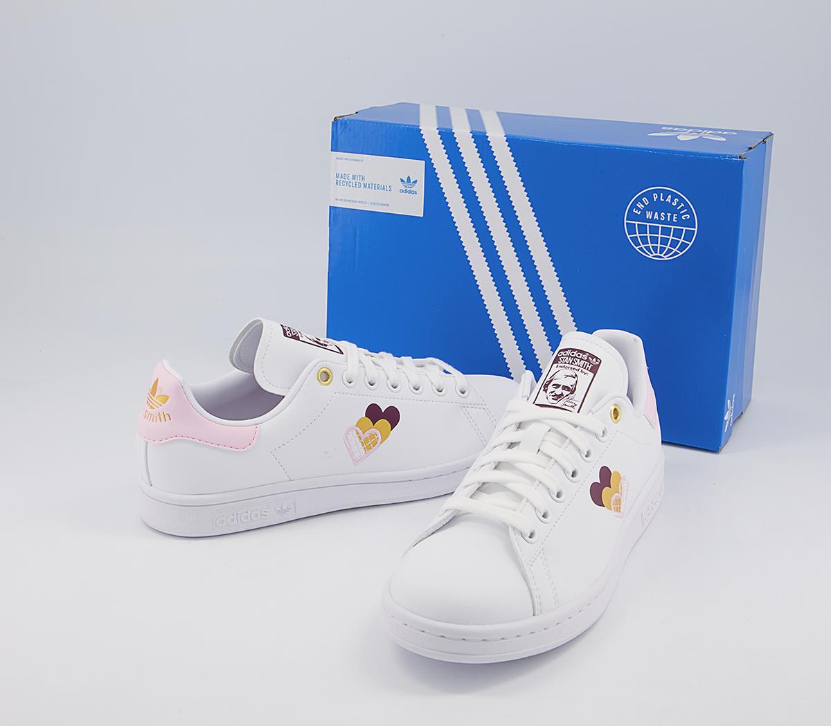 adidas Stan Smith Trainers adidas Stan Smith Trainers White Pink Gold Heart