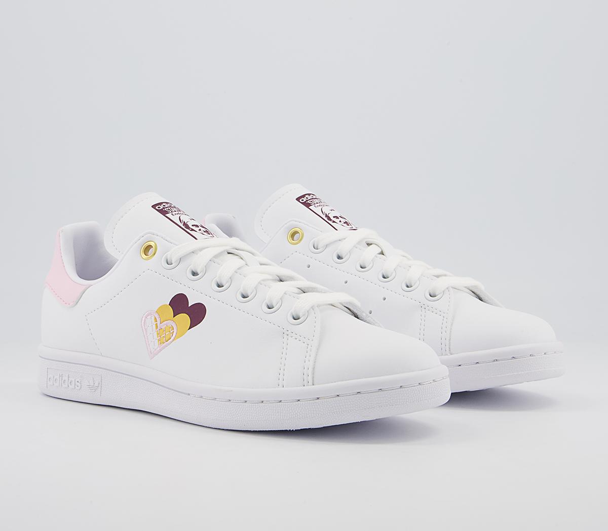 adidas Stan Smith Trainers adidas Stan Smith Trainers White Pink Gold Heart