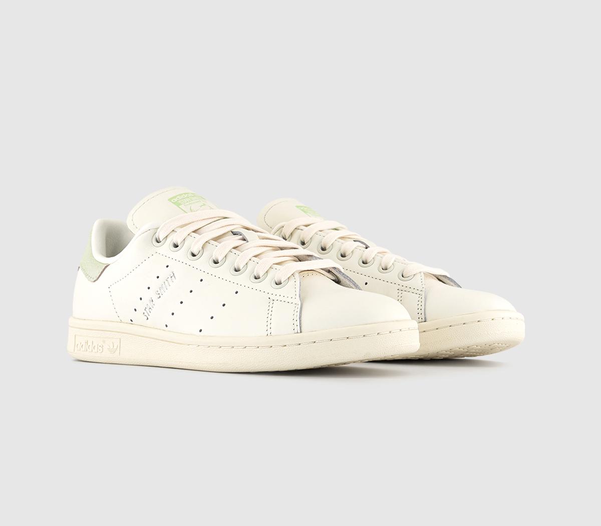 Adidas Womens Stan Smith Trainers White Linen Green Silver Met, 4