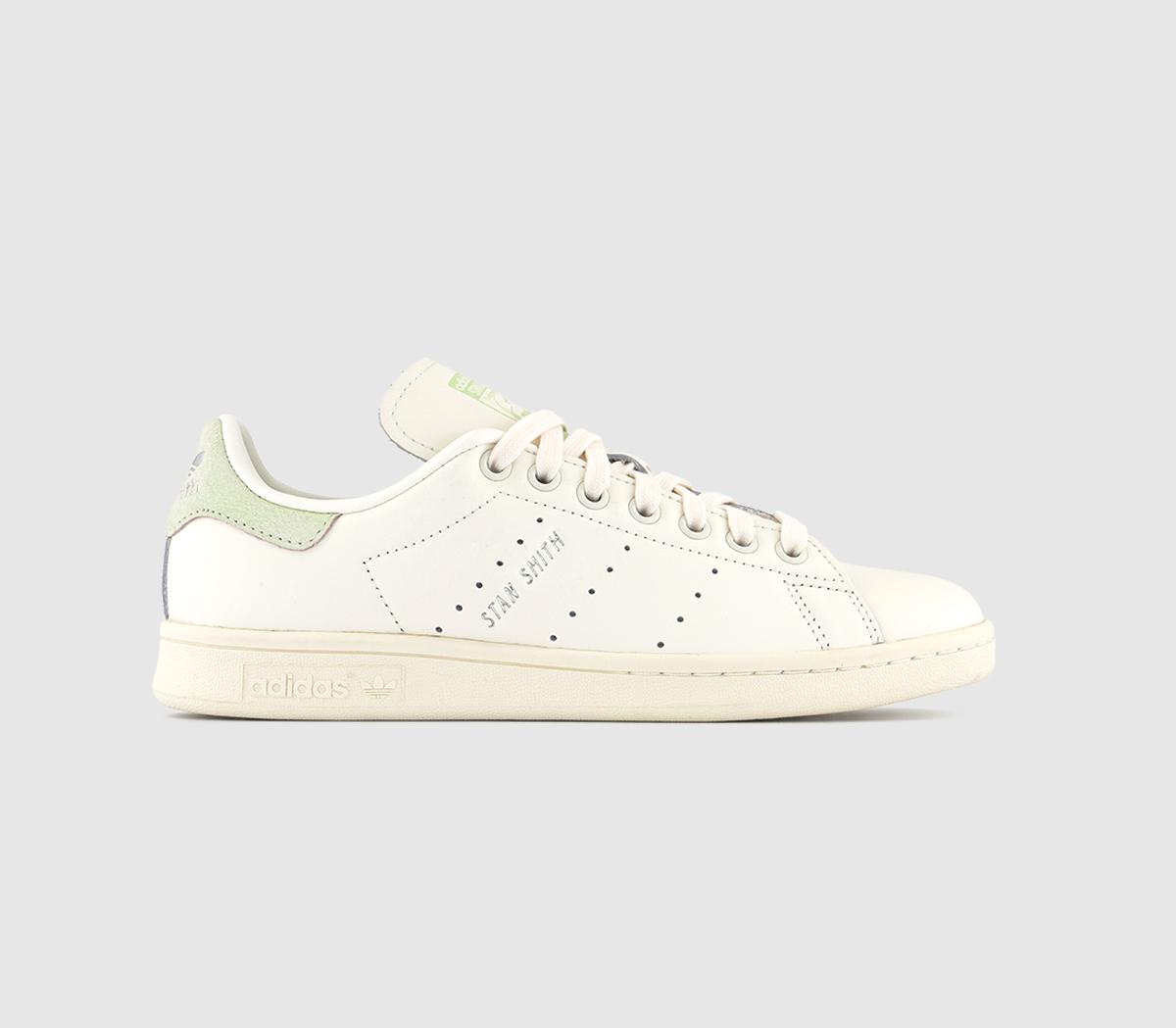 adidas Stan Smith Trainers White Linen Green Silver Met - Women's Trainers