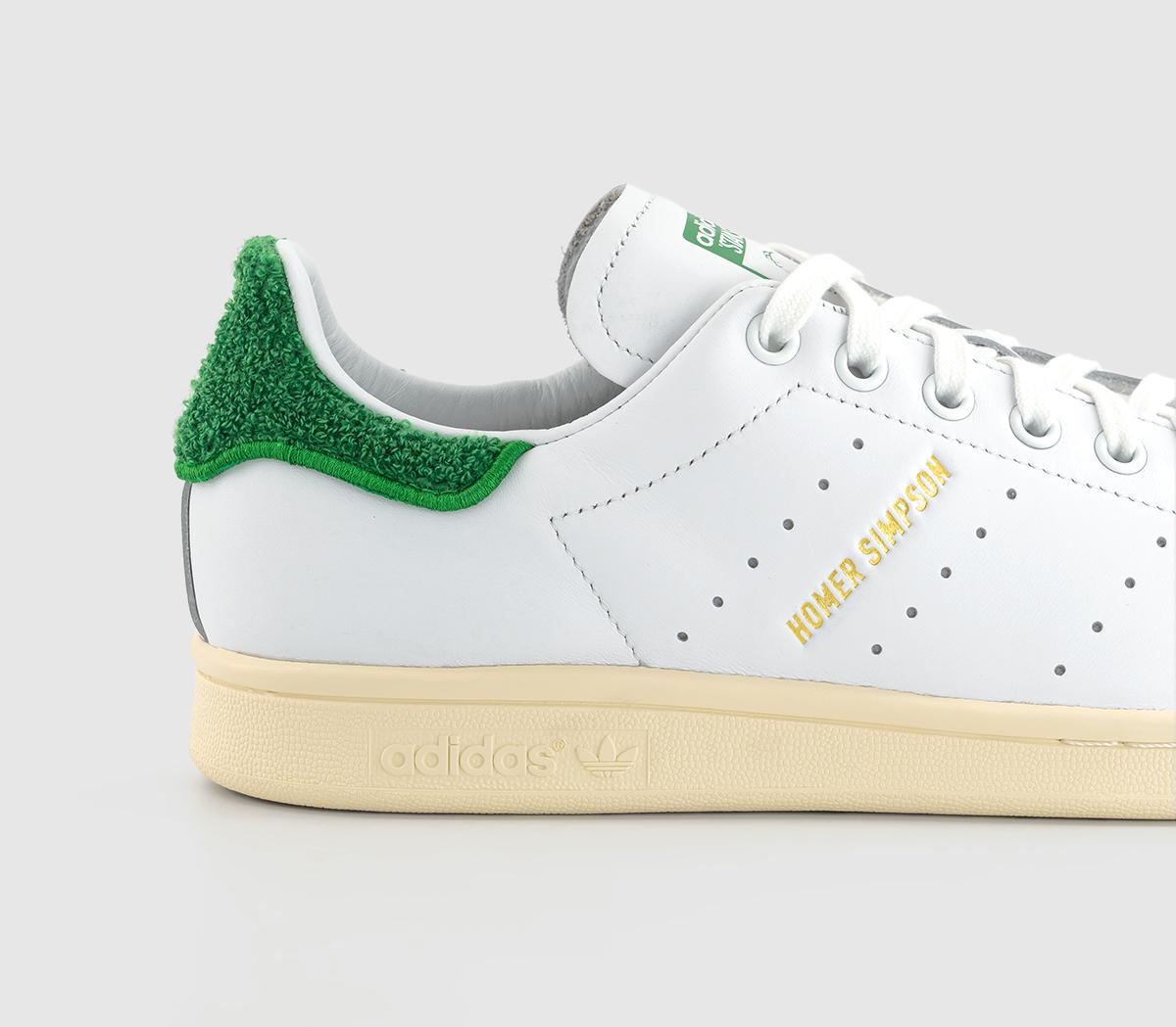 adidasStan Smith Trainers Homer White Green Cream White