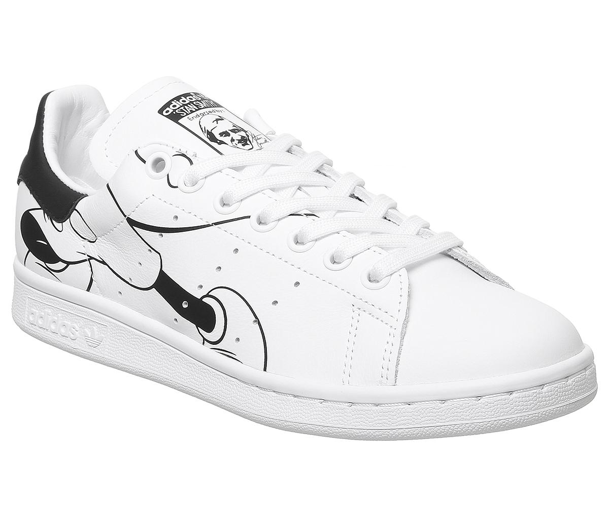 adidas Stan Smith Trainers Mickey Mouse White Black Unisex Sports