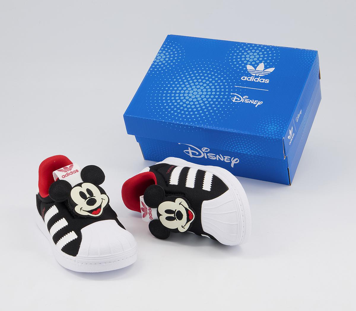 adidas Superstar 360 Infant Trainers adidas Superstar 360 Infant Trainers Black White Red Mickey Mouse