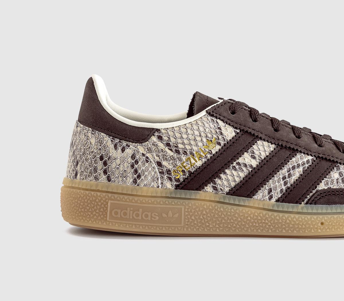 adidasHandball Spezial TrainersWhite Brown Snake Skin
