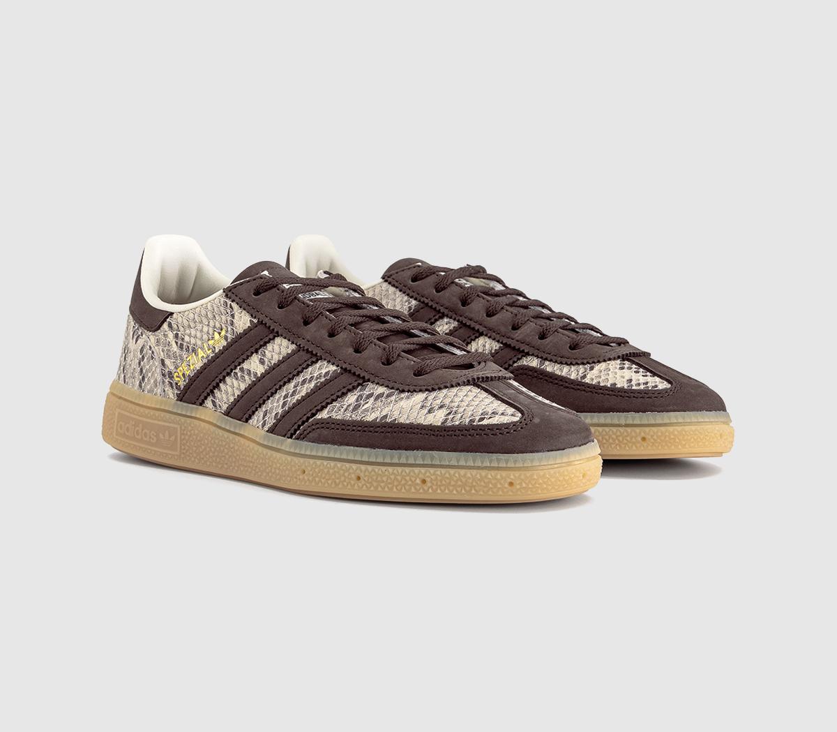 adidasHandball Spezial TrainersWhite Brown Snake Skin