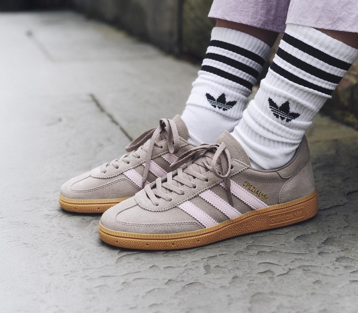 adidas EXCLUSIVE Handball Spezial Trainers Chalky Brown Clear Pink Gold ...