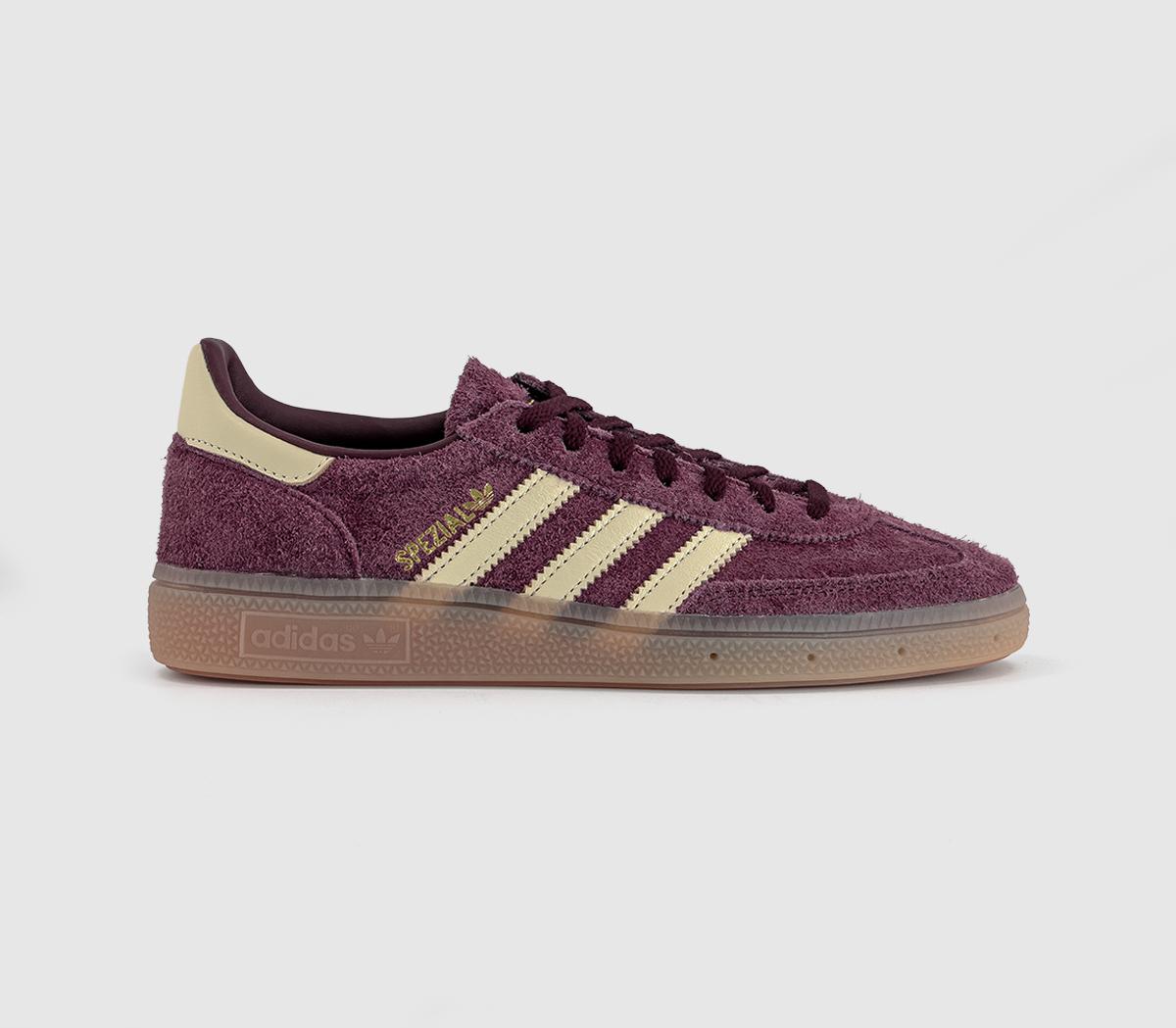 Adidas Handball Spezial Trainers Maroon Warm Vanilla Gold Metallic  Brown in Women's Size 9, Office Shoes