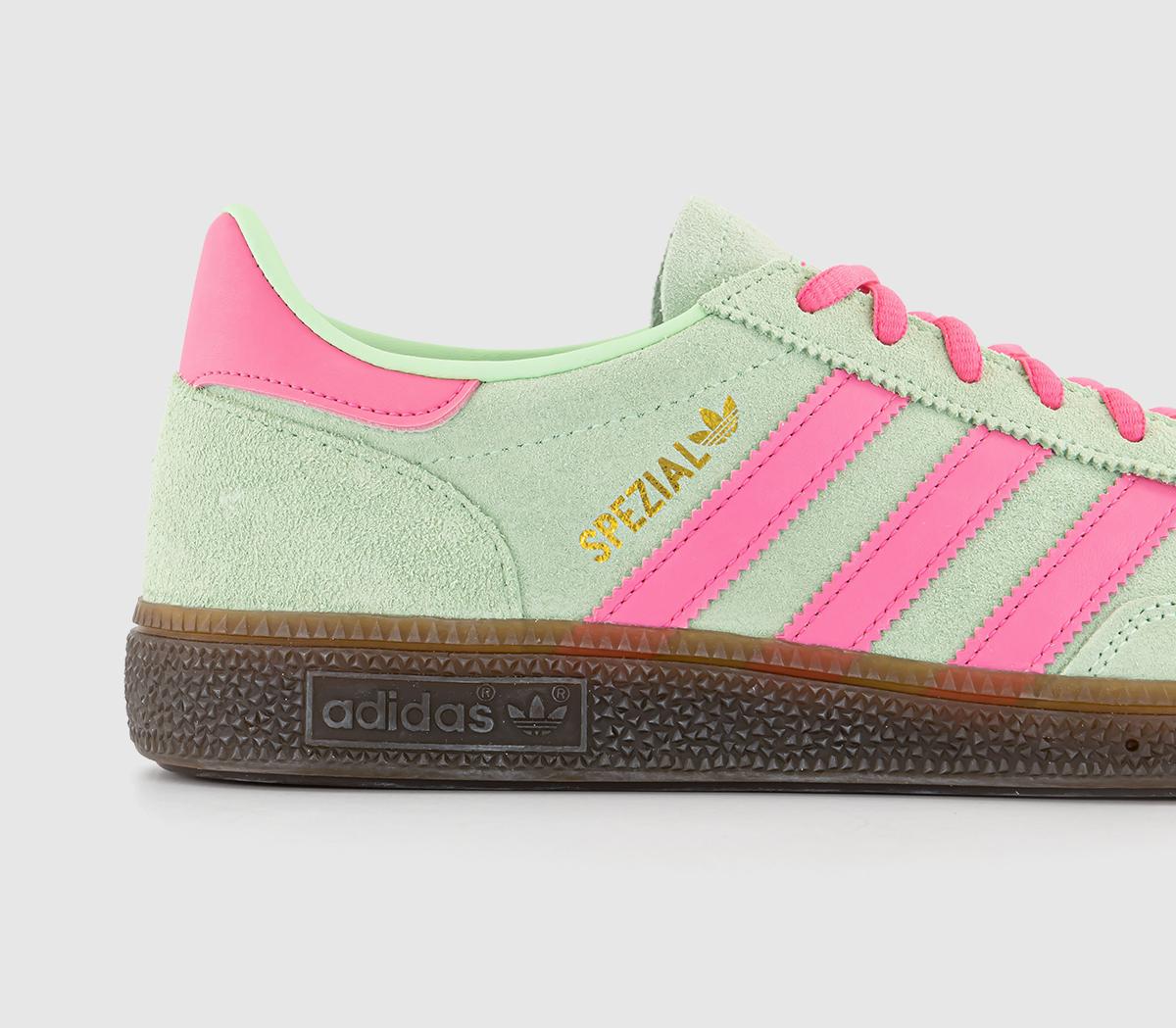 adidas Handball Spezial Trainers Semi Green Lucid Pink Gum - Men's Trainers