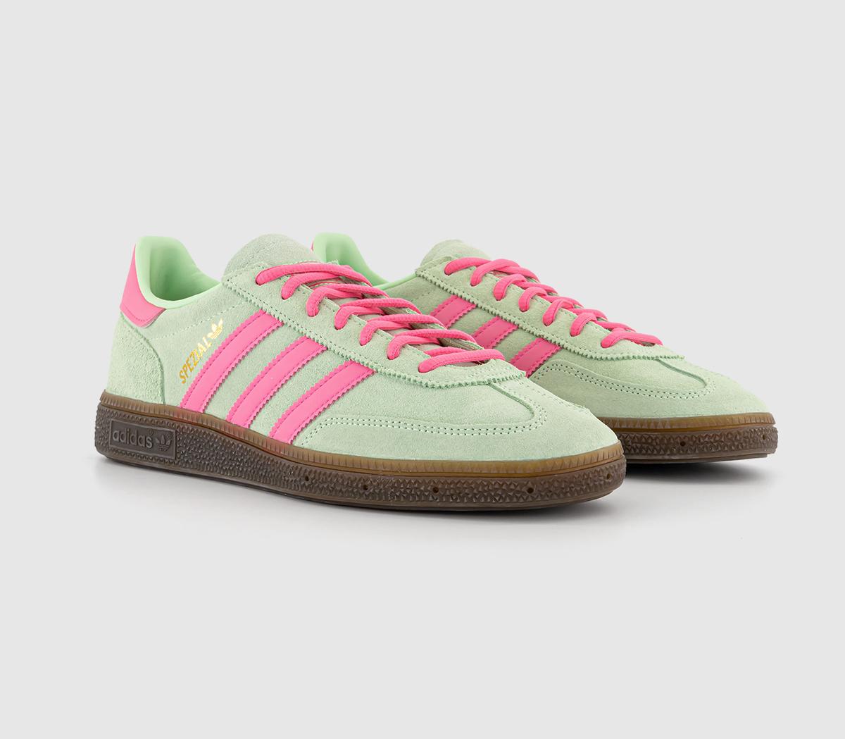 adidas Handball Spezial Trainers Semi Green Lucid Pink Gum - Men's Trainers